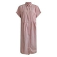 thumbnail image 4 of YDFCWXW Women's Casual Loose Fit Short Sleeve Solid Button Up Shirts Dresses Collared Lapel Maxi Dresses Fashion Clothes (Pink, 3XL), 4 of 4