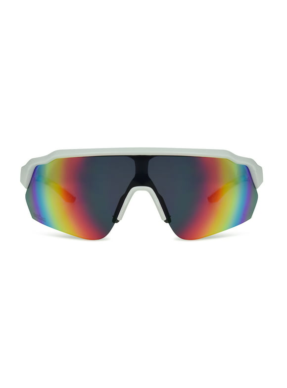 Ironman Men's Shield Sport Sunglasses White