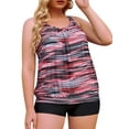 Plus Size Tankini Swimsuits for Women Blouson Tankini Swimwear Tummy
