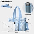 thumbnail image 5 of Teacher Tote Bag,Pioneer Flower Floral Print Pattern Teacher Utility Tote Bag,Large Work Tote Bags for Women with Multiple Pockets,Top Zipper Closure,13.8x10.6x6.7 Inch, 5 of 5