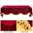thumbnail image 3 of Nestingho Cubierta Para Piano Vertical Color Rojo Oscuro Con Borlas Y Protección Efectiva, 3 of 7