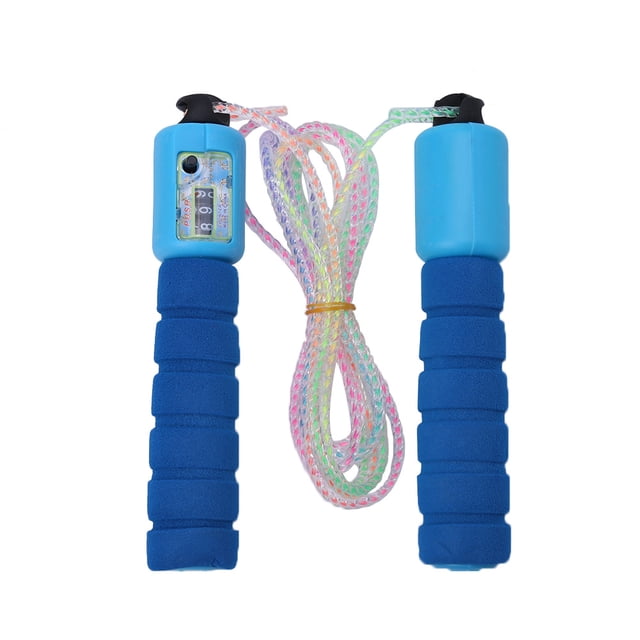 Cuerda para saltar ajustable de PVC con recuento preciso y cómodas asas antideslizantes (azul) YUNYI BRAND Deportes