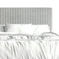 thumbnail image 5 of Castle Place Elegant Plush Corduroy Velvet Twin Upholstered Bed, Light Grey, 5 of 8