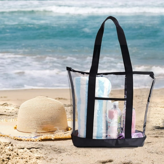 up to 65% off karymi Extra Large Clear Cosmetic Makeup Bag, Transparent Tote Shoulder Bag , Clear Toiletry PVC Tote, Stadium, Outdoor, Beach, Pool Handbag ShouldeBag Wholesale Mens Gifts