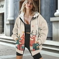 thumbnail image 3 of FOR U DESIGNS Christmas Deer Zip Hoodies for Women Oversized Trendy Hoodie Size XL Hooded Sweatshirt Women with Front Zipper Lightweight Down-Shoulder Collar Sportswear, 3 of 7