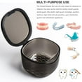 thumbnail image 4 of Denture Case - 2 Pack, No-Leak Denture Bath Case false teeth container for Travel or Home Denture Cleaning, Denture Cups for Soaking Dentures, Complete Clean Care for Retainers,Clear Braces (Grey), 4 of 9