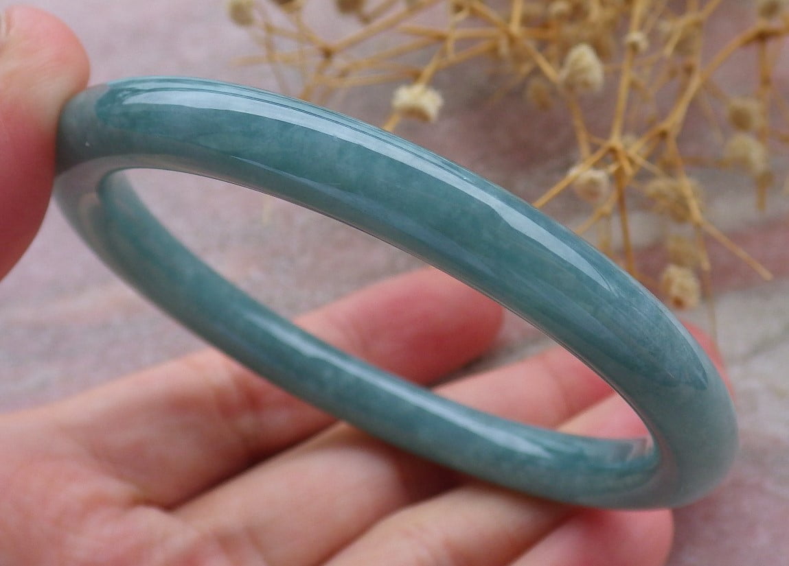 Green Natural A JADE Jadeite Bangle Bracelet 58 mm 684725 TN