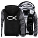 thumbnail image 5 of Sudadera gruesa de invierno 2024 para hombre, sudadera con capucha cristiana con diseño de pez Jesús, chaqueta con cremallera de marca, abrigo grueso de forro polar cálido, ropa de calle informal, 5 of 5