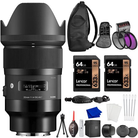 Sigma 35mm f/1.4 DG DN Art Lens for Sony E with Advanced Accessory and Travel Bundle | Extended 3 Years Sigma Warranty | 303965 | Sigma 35mm Sony E Lens
