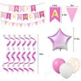 thumbnail image 3 of TickJOY Pink Happy Birthday Banner for Girls - Happy Birthday Decorations Set with Star Foil Balloons, Latex Balloons & Pennant Banner, Party Decorations for Girls Birthday, Teen Pink Parties, 3 of 6