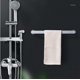 thumbnail image 4 of Toallero autoadhesivo, toallero montado en la pared, toallero de baño, estante, soporte para rollo, gancho para colgar, organizador de baño (sección larga, negro (46,5 cm)) ER, 4 of 5