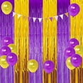 thumbnail image 4 of Vibrant Purple & Gold Foil Fringe Curtains for Graduation, Baby Shower, Eid Party Decorations - 3 Pack Photo Backdrop Streamers & Celebration Supplies, 4 of 7