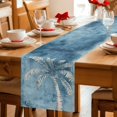 thumbnail image 3 of Table Runners 120 Inches Long Dress Scarves, Coastal Beach Tree Blue Grey Farmhouse Coffee/Dining/Kitchen Table Decor Table Runner for Living Room, Vintage Summer Palm Tropical 13x120 Inch, 3 of 7
