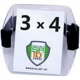 thumbnail image 4 of 2 Pack - Armband ID Badge Holder - 3x4 Large Badge Holder with Adjustable Arm Band & Clear Vertical 4x3 Vinyl Plastic Sleeve for XL I'd Name Tag by Specialist ID (Black), 4 of 6