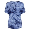 thumbnail image 2 of Made by Johnny Women's V-Neck Short Sleeve Tie Dye Shirring Dolman Top XXXL NAVY, 2 of 6