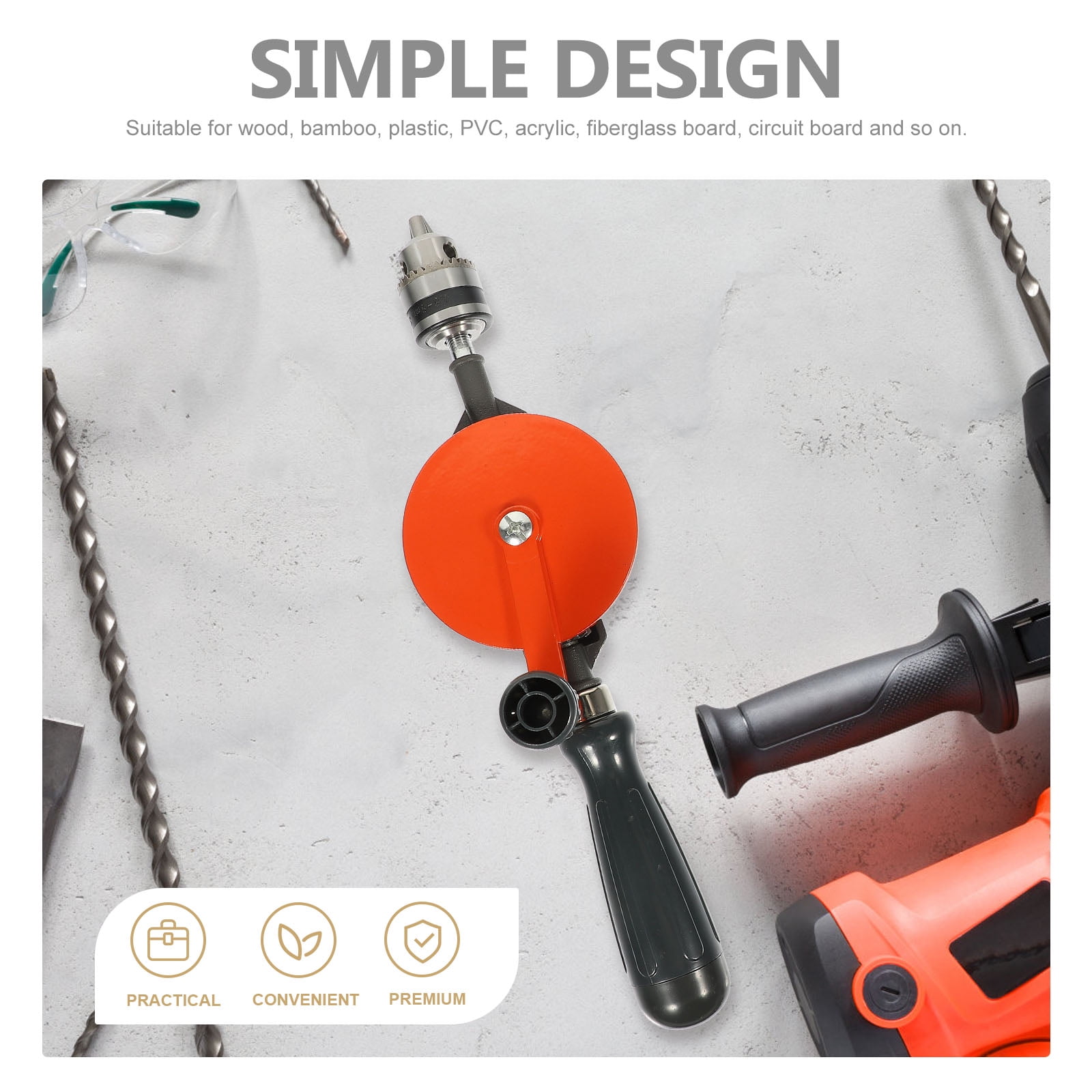 GOOHOCHY  Hand Crank Drill Tool with Bits Drills Portable Woodworking