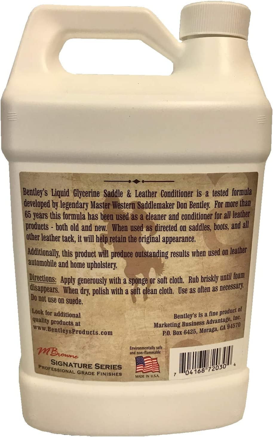 BENTLEY Liquid Glycerine Saddle & Leather Conditioner Soap - 128 oz (one Gallon)
