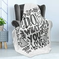 thumbnail image 4 of Do What You Love Soft Flannel Fleece Throw Blanket, Calligraphy of Words with Floral Drawings Hearts, Cozy Plush for Indoor and Outdoor Use, 50" x 70", Charcoal Grey White Grey, by Ambesonne, 4 of 5