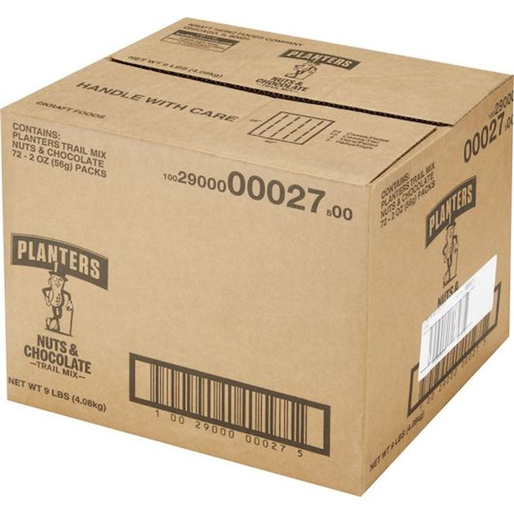 Planters Snack Nut Chocolate Trail Mix, 2 Ounce -- 72 per Case.