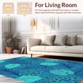 thumbnail image 2 of ODIKA 2'x3' Machine Washable Non-Slip Area Rug, Wild Jungle Foliage with Dynamic Shapes High Traffic Rug, Blue, 295302, 2 of 7
