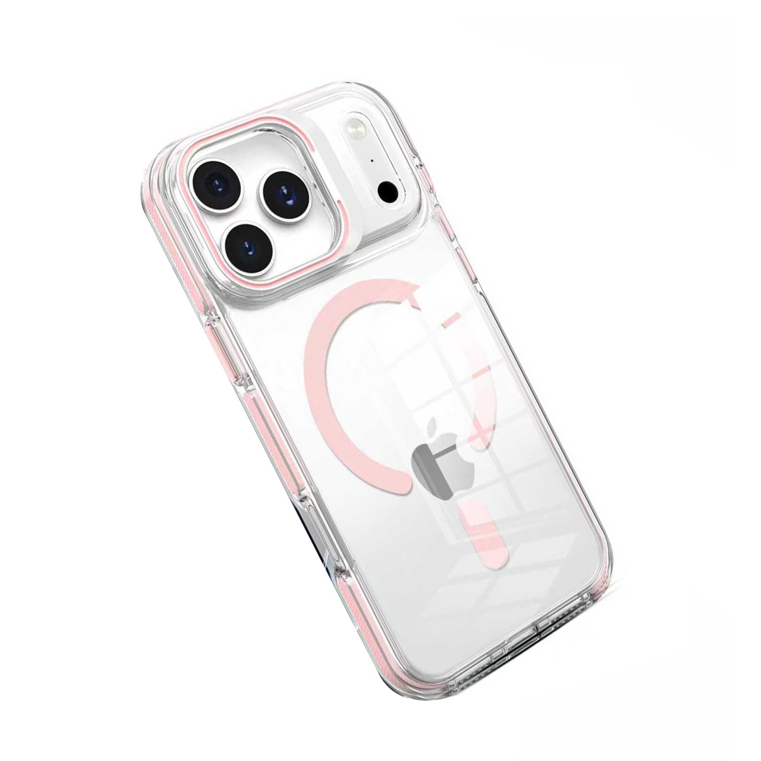 Transparent Camera Stand Back Case with MagSafe for iPhone 17 Pro - Pink