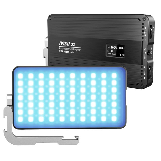 Luz portátil para cámara IVISII G2 RGB con batería de 4300 mAh