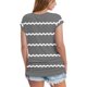 thumbnail image 3 of Eres Más Que una Camisa de Puntuación de Prueba Sexy de Manga Corta Lentejuelas Suelta Camisa de Blusa con Cuello en V, Poliéster, 3 of 8