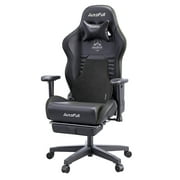 AutoFull C3 Gaming Chair Office Chair PC Chair with Ergonomics Lumbar Support, Racing Style PU Leather High Back Adjustable Swivel Task Chair with Footrest (Black)