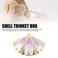 thumbnail image 3 of Shell Trinket Box Metal Seashell Figurine Jewelry Display Holder for Earrings Ring Necklace, 3 of 7