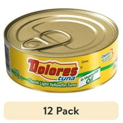 (12 pack) Dolores Tuna, Chunk Light Yellowfin Tuna in Vegetable Oil, 5 oz Can