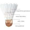 thumbnail image 2 of Volantes de bádminton NQ 12 paquetes de pluma de ganso para interiores exteriores deportes entrenamiento ejercicio, 2 of 5