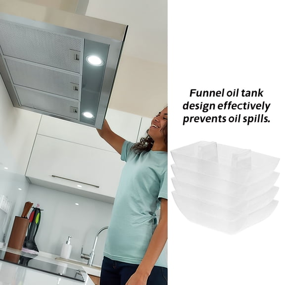 COSMOBETTY Abs Grease Catcher 4Pcs 11.8X2.4X1.3In For Range Hood Accessories Kitchen Use