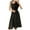 Black, variant on Vedolay Summer Dresses for Women's Summer Short Sleeve Crewneck Striped Dress Basic Solid Tie Waist Office Dresses Pockets,Black XXL