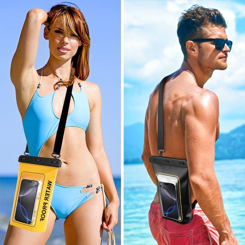 1.8L Waterproof Phone Pouch with Neck Strap, Universal Dry Bag for iPhone 16 15 14 13 Pro Max, Galaxy S24 S23 S25, Fits Up to 8", Ideal for Beach, Boating, Swimming, Travel, Durable PVC Material