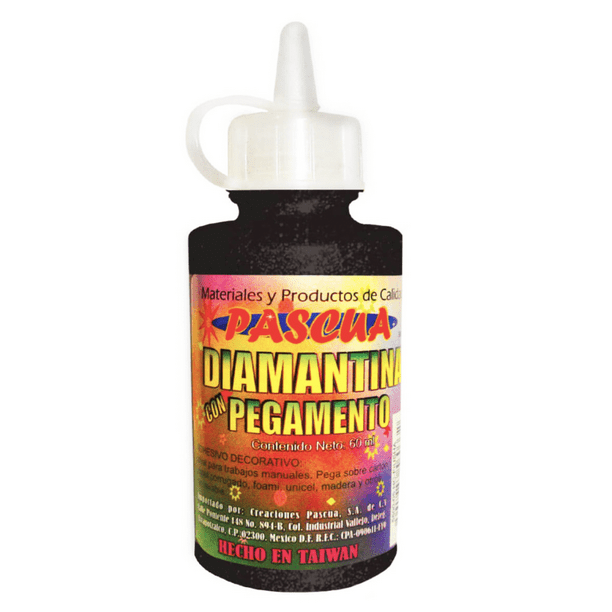 Pegamento Glitter con diamantina PASCUA purpurina 60ML para manualidad, escolar y album de Recortes Tarjeta