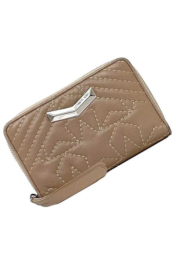 Pre-Owned Jimmy Choo Mini Round Wallet ec-22837 Pink Beige Nefer Leather JIMMY CHOO... (Good)