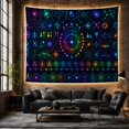 thumbnail image 6 of Rainbow Orbital Target in a Symmetrical Science Grid, Dramatic Digital Art for Science Lovers, STEM Wall Art, Graduation Gift, Tapestry Wall Hanging for Study Room and Dorm, 6 of 7