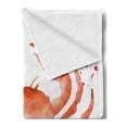 thumbnail image 2 of Crabs Soft Flannel Fleece Throw Blanket, Sea Animals Theme in Watercolor Style Effect a Big Crab on White Background Print, Cozy Plush for Indoor and Outdoor Use, 50" x 60", Vermilion, by Ambesonne, 2 of 5