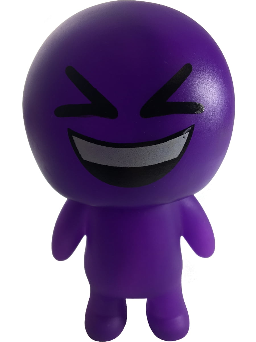 RI Novelty Purple Laughing Emoticon Emoji Squeaky Squeeze Figure Relief