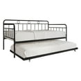 thumbnail image 4 of Castle Place Minimalist Vintage Twin Size Metal Daybed with Trundle, Black, 4 of 5