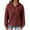 Wine, variant on Nfurl Womens Waffle Knit Tops Loose Fit Long Sleeve Quarter Zip Pullover Lapel Tops with Pockets Ladies Fall Clothes Army Green XL