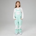 thumbnail image 5 of HCNTES Children's Waterproof Snow Bibs Toddler Adjustable Strap Overalls Warm Winter Ski Pants for Outdoor Play(Mint Green,10-12 Years), 5 of 8
