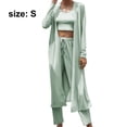 thumbnail image 2 of Dinheiro Conjunto de 3 piezas de cárdigan para mujer, camisetas sin mangas, pierna ancha, pantalón palazzo, mono, S,, 2 of 6