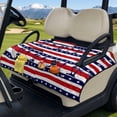 thumbnail image 3 of Yuyamidu Golf Cart Seat Covers with Front Pockets Soft Golf Cart Seat Towel Blanket for 2 Passenger Seats All Weather Protection, 4th of July, 3 of 8
