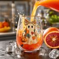 thumbnail image 5 of SLYNSHome Fall Harvest Stemless Whiskey Glass,Ghost With Pumpkin Gold Rim Crystal Tumbler For Wine And Cocktails, Lead Free Heavy Base Drinkware For Home Bar, 5 of 7