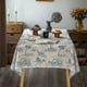 thumbnail image 2 of Mantel de lino con estampado de pueblo francés clásico rústico, decoración de mesa de granja, mantel azul rectangular/rectangular de 90x90cm para cocina, comedor, el mejor regalo, 2 of 5