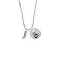 thumbnail image 2 of Delight Jewelry Black Nickeltone Small AB Crystal Sabre Tooth Silvertone Script Initial Disc - & - Charm Necklace, 20"+3", 2 of 4