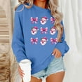 thumbnail image 2 of Christmas Shirts Women Print Tees Bow Tops Christmas Tree Shirt Cute Sweet Sweatshirt Pullover Wreath Tinsel Outfits Casual Fashion Clothing Round Neck Garments, 2 of 6
