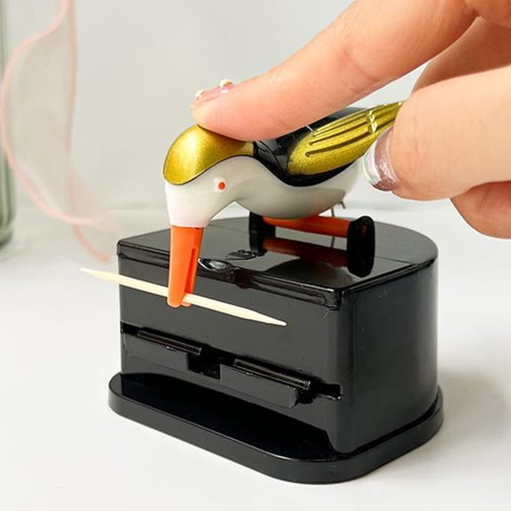 Teissuly Bird Toothpick Box Automatically Pops Up Household Push-type Toothpick Bucket Cute Smart High-end Woodpecker Toothpick Tube Jar