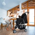 thumbnail image 4 of YRLLENSDAN Pet Stroller for Medium Small Dogs Cats, Foldable Dog Stroller Traveling Strollers with Storage Basket & Cup Holder Lightweight Pet Stroller 3Wheels, Black, 4 of 7
